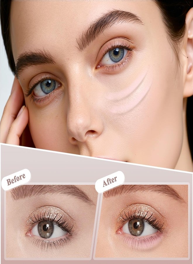 Plman 2PCS Under Eye Highlighter Stick with Brush, Waterproof & Smudge-Proof Under Eye Brightener Pencil, Highlighter Makeup Pen, Lying Silkworm Pencil Highlight & Contouring Stick (DC02-Pink) - Image 5
